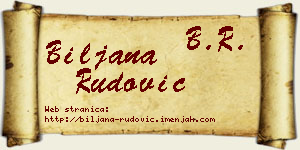 Biljana Rudović vizit kartica